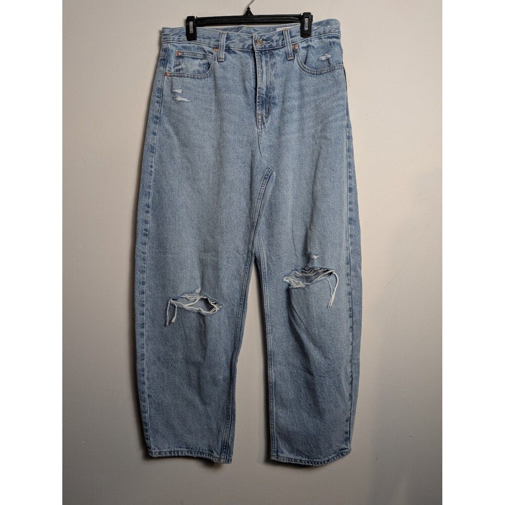 Gap Barrel Leg Jeans High Rise Light Wash sz 12
